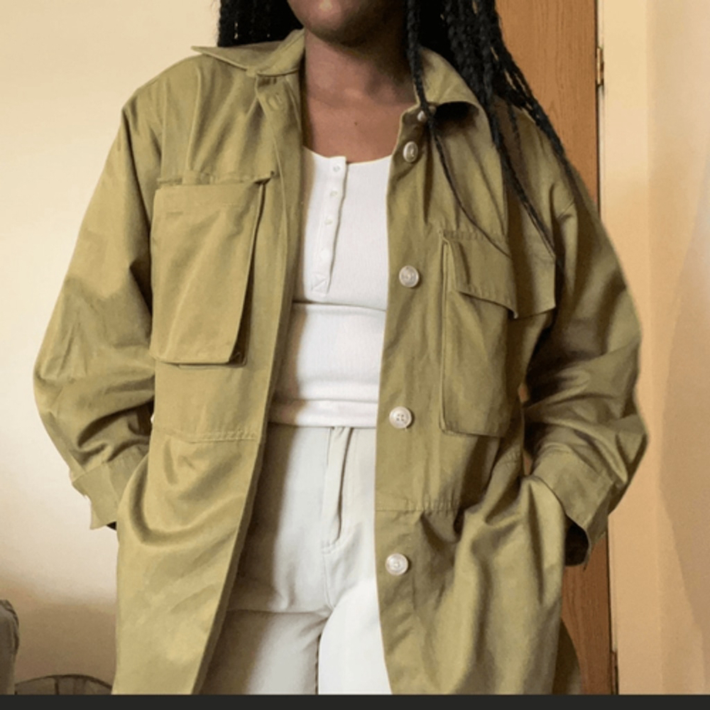 H&M Green Utility Oversized Shacket Size XS